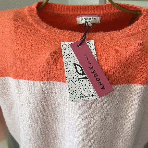 NWT Andree Bright Colorblock Striped Knit Sweater – Oversized/Relaxed Fit (Size - Picture 5 of 11